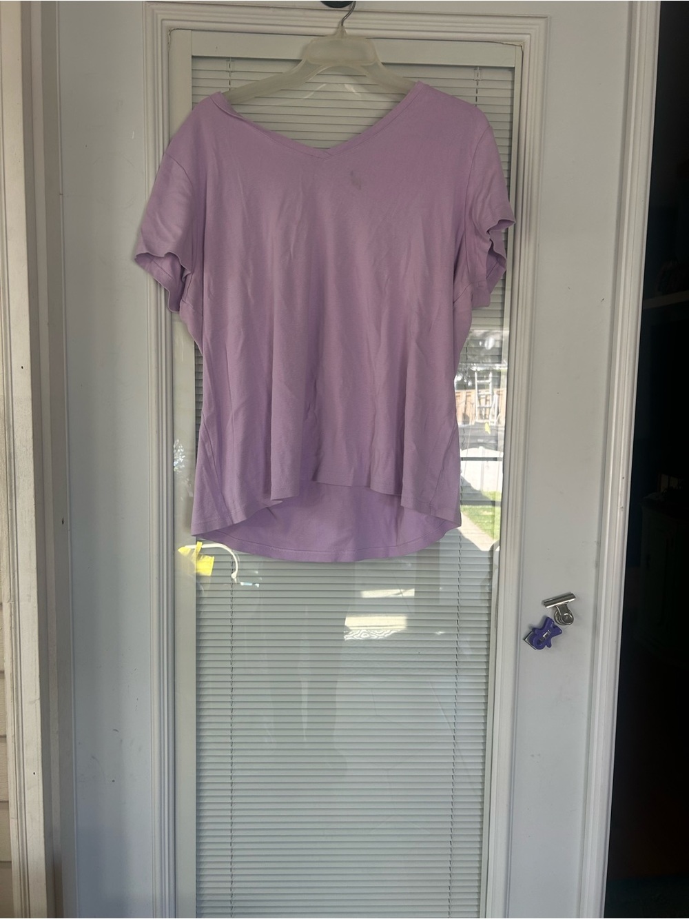 St. John's Bay Lavender Short-Sleeve V-Neck Top